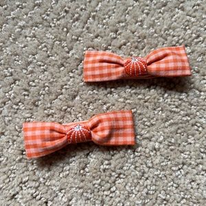Janie and Jack Little Pumpkins Hair Clips EUC